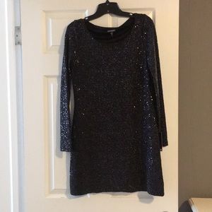 Long sleeve black sequin dress